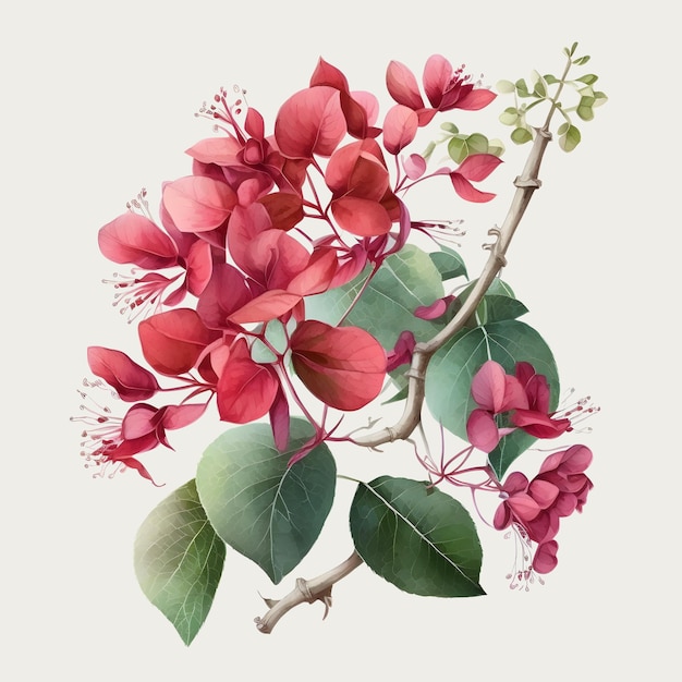 Photo triplet flower bougainvillea vintage flowers motif