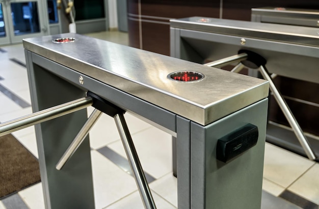 the tripod turnstile with electronic card reader
