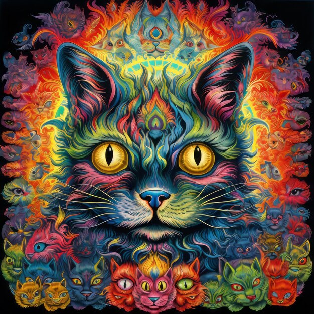 Photo trippy feline dreams the mindbending world of louis wain's ultra psychedelic cats