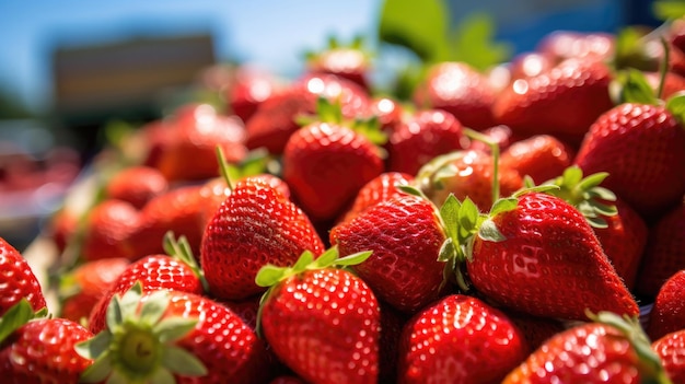 Tristar strawberries in the sun at Union Square Farmers Market