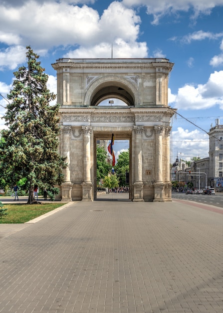 Triumphal arch in Chisinau, Moldova