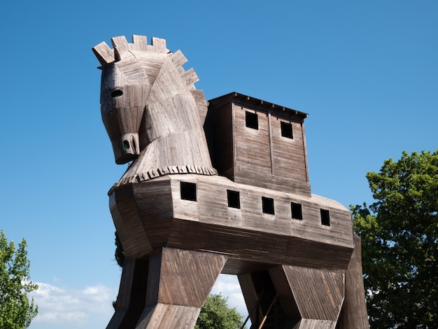 Trojan Horse at Troy, travel background