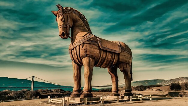 Photo trojan horse in canakkale turkey