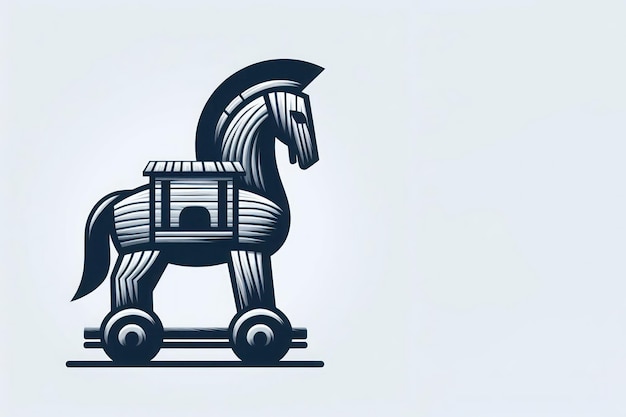 Photo trojan horse on a light background space for text