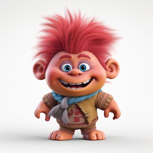 Troll doll with white background high quality ultra