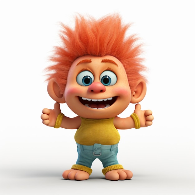 Troll doll with white background high quality ultra