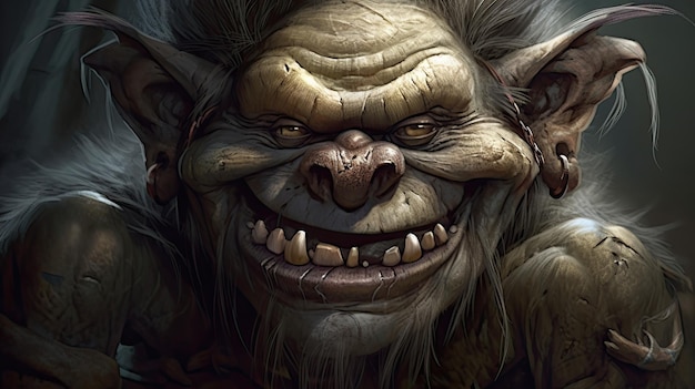 A troll with a big smile and a big smile.
