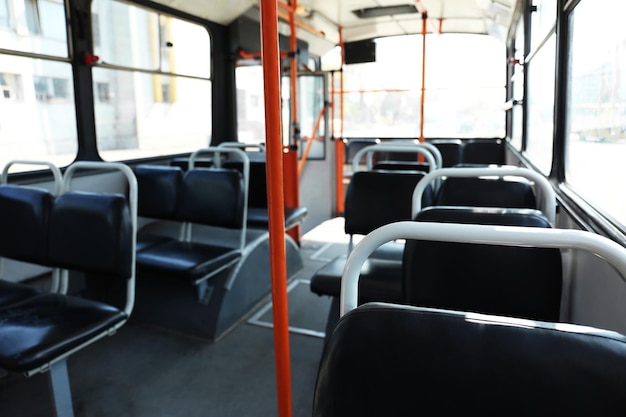 Trolley bus inside view