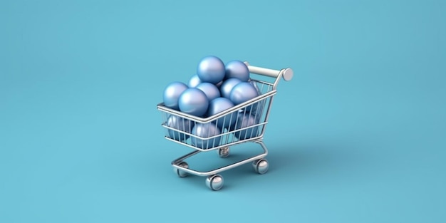 Trolley shopping basket cartoon animation AI Generated