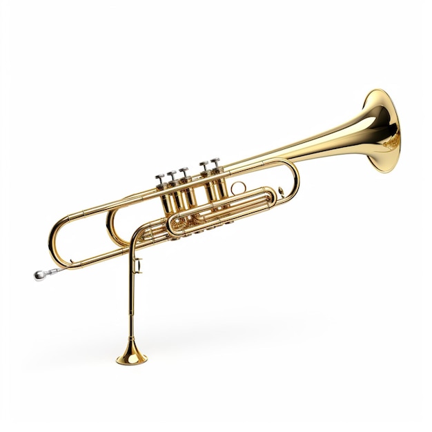 Trombone with white background high quality ultra h