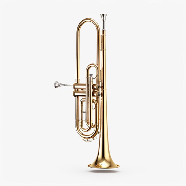 Photo trombone with white background high quality ultra h