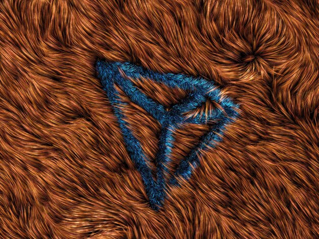 Tron Crypto Hair Fur 추상적인 현대 3D 그림 개념