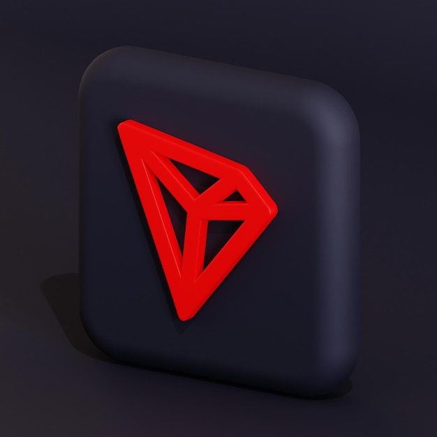 Tron token cryptocurrency symbol logo 3d illustration