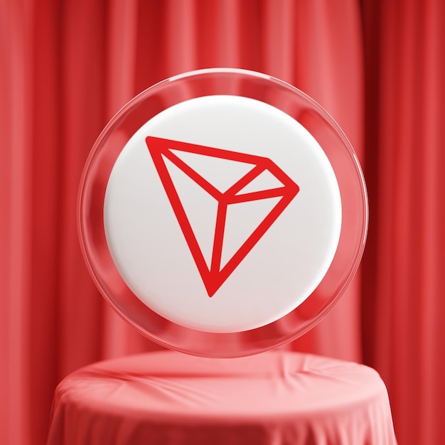 TRON (TRX) crypto 3d illustration