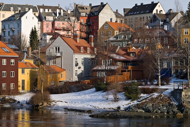 Trondheim landscape winter city snow