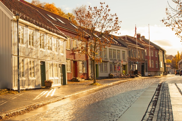 Trondheim straat in de herfst