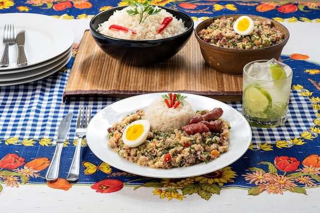 Tropeiro beans on a table typical food from minas gerais