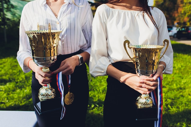 Trophy awards for champion leadership in tournament, ceremony success for victory awards.