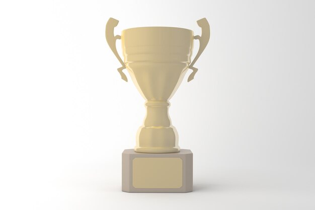 Trophy Cup Front Side Isolated In White Background