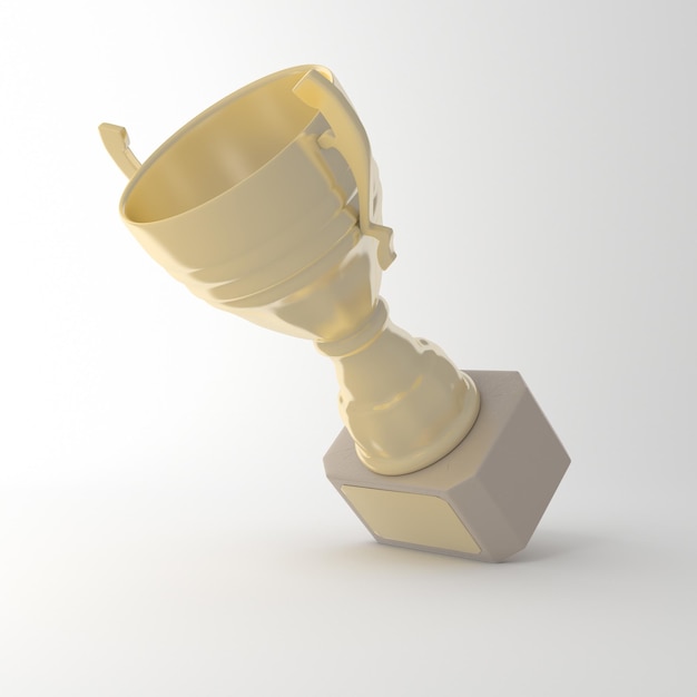 Trophy Cup Right View In White Background