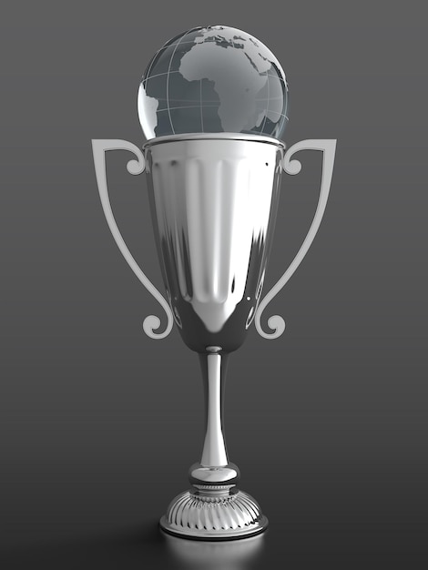 Trophy cup with glass globe