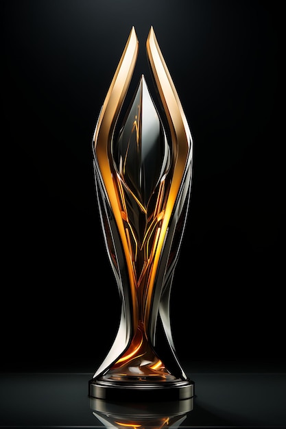 Photo trophy glass with luxurious expensive material designed creatively and in different styles