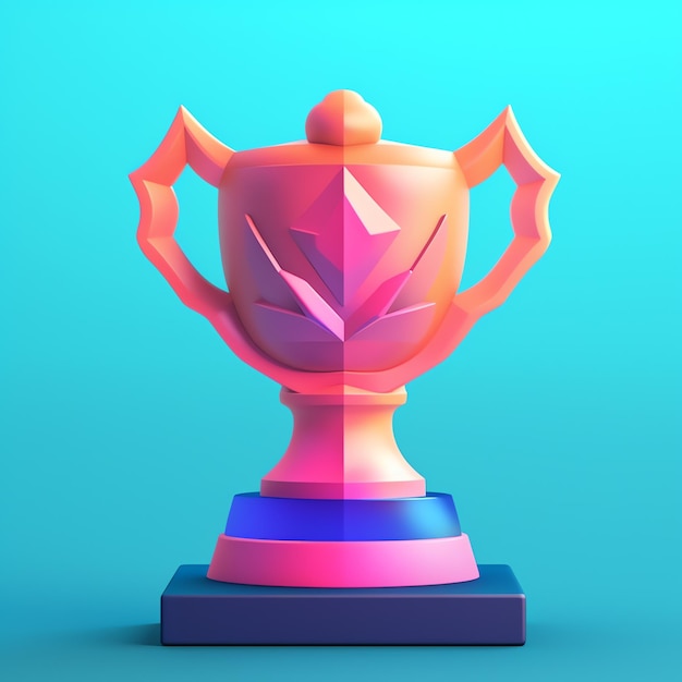 Trophy with a blue background