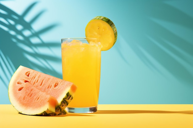 Tropical Background for a Blank Drink Product Yellow