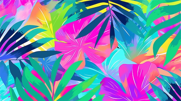 Tropical background with palm leaves vector illustration