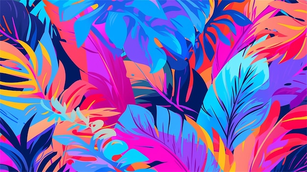 Tropical background with palm leaves vector illustration