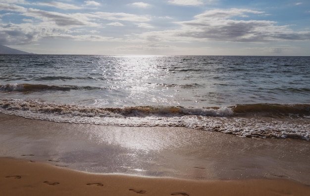 Тропический пляж фон с синим морским отдыхом или расслабиться в летней концепции
