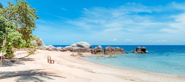 Tropical beach and blue sea in summer