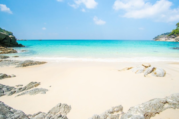 Tropical beach blue sky background in Phuket