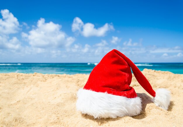熱帯のビーチのクリスマスと新年の装飾