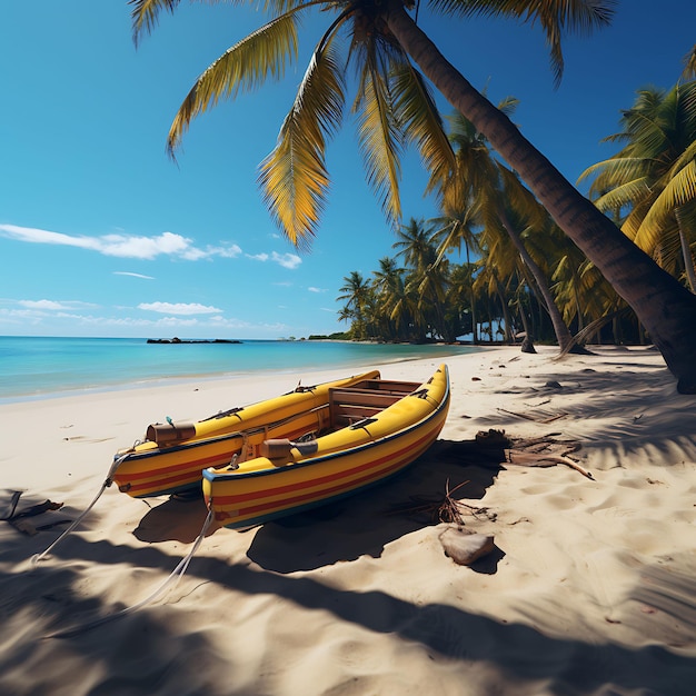 Тропический пляж Хмаковый стул Пальмовые деревья Пляжная шаровая доска для серфинга Творческий дизайн