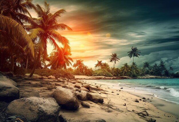 Tropical beach holiday background