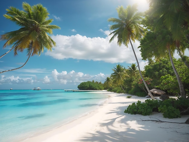 Tropical beach in the maldives island