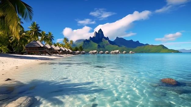 Tropical beach panorama as a captivating background