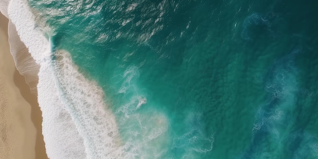 Tropical beach and sea waves captured by drone