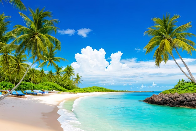 Тропический пляж и море