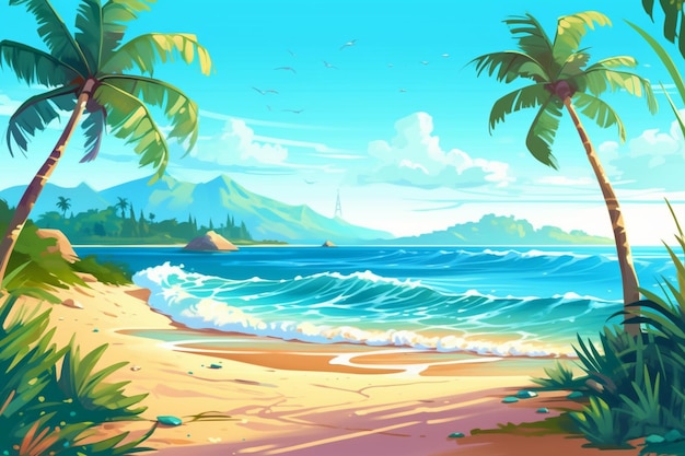 Tropical beach summer background