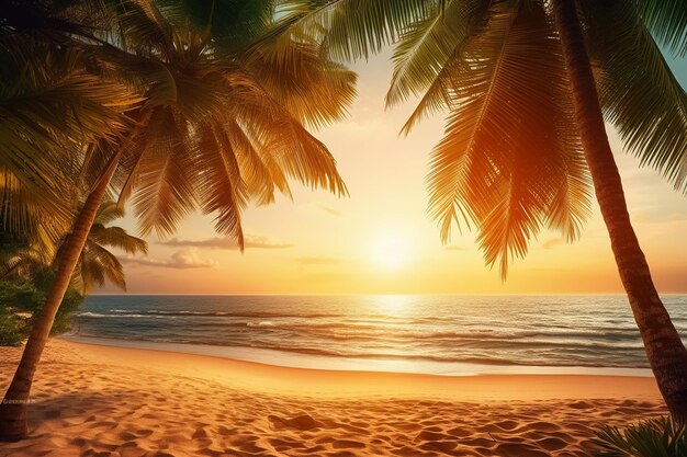 Tropical Beach Sunrise Serenity