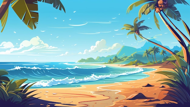 Tropical beach vector background