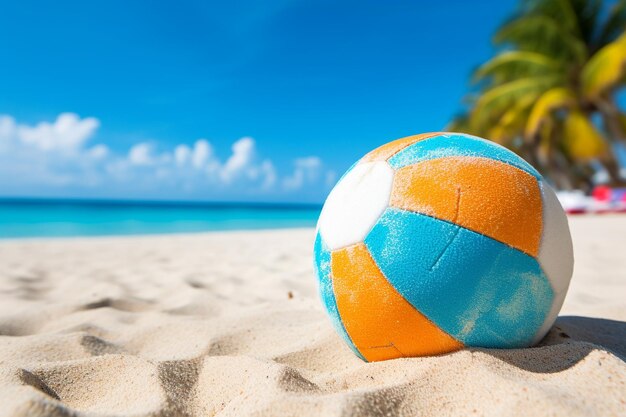 Тропический пляж с пляжным футболом
