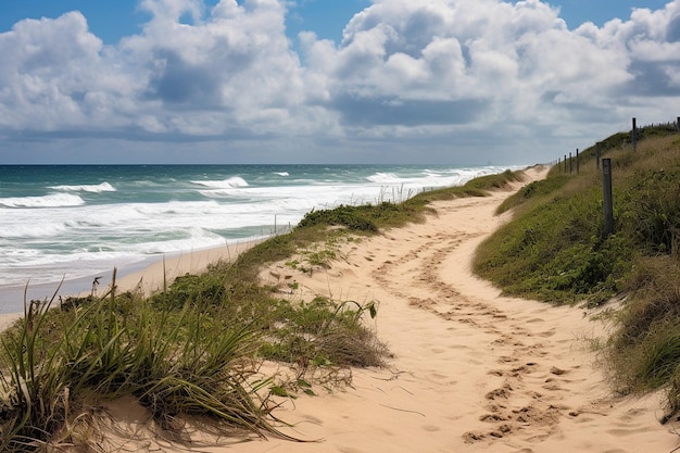 Tropical Beach with Coastal Dunes