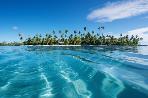 Tropical beach with palm trees travel and vacation