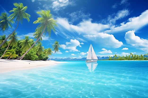 Tropical Beach with Sailing Lessons