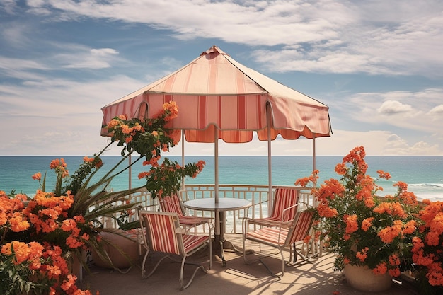 Tropical Beach with Sea View Gazebos