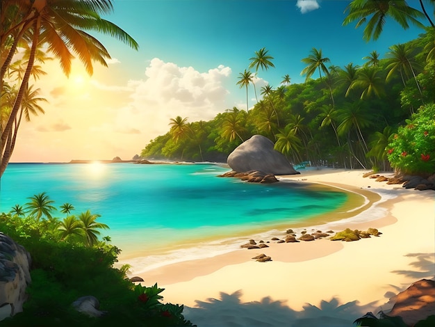 Premium AI Image | Tropical beach