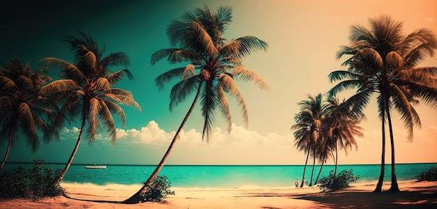 Foto su una spiaggia tropicale